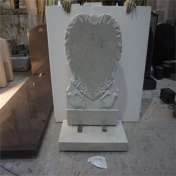Angel and heart headstone