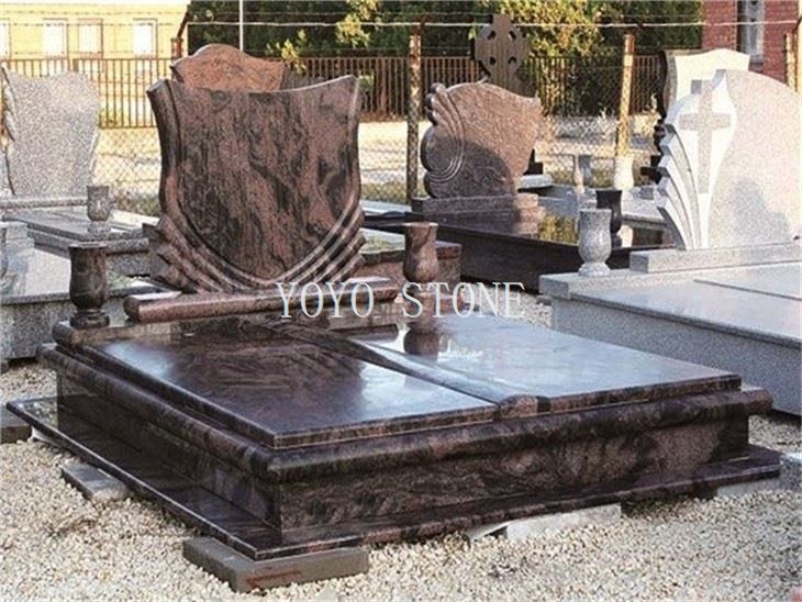 granite flat headstones with vase