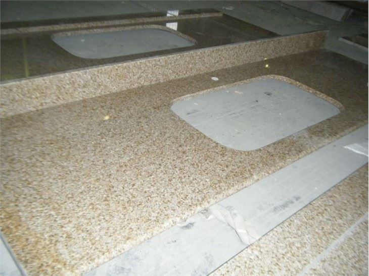 rusty yellow granite countertop